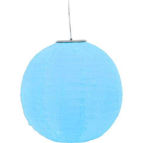 Lanterne solaire LED en tissu, étanche IP55, style chinois, en nylon, à suspendre, pour jardin, festival ou fête en extérieur (bleu). (1/5)