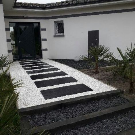 Jardinex – Pas japonais en ardoise noire 100 x 50 x 3 cm – Dalle résistante pour allées et jardins – Matériau durable et esthétique