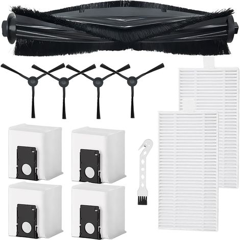 Parti di ricambio per Eureka J20, per aspirapolvere robot Midea W20 W20 Pro, spazzola principale + 4 sacchetti per la polvere + 4 spazzole laterali + 2 filtri + spazzola