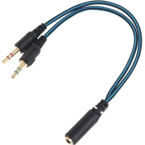Câble répartiteur casque/microphone 3,5 mm, adapté aux casques d'ordinateur, connecteur femelle 3,5 mm vers deux connecteurs mâles double microphone 3,5 mm, répartiteur en Y, disponible en plusieurs c (1/5)