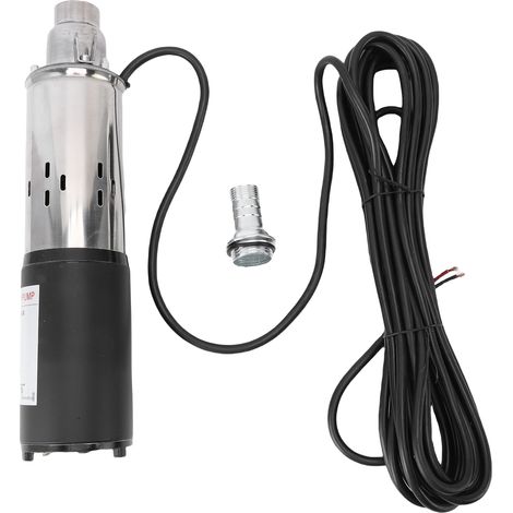 Pompe de puits profond 12V, levage de 30m, sortie NPT 3/4 pouces, eau Submersible en acier inoxydable avec câble d'alimentation de 7m (1/5)