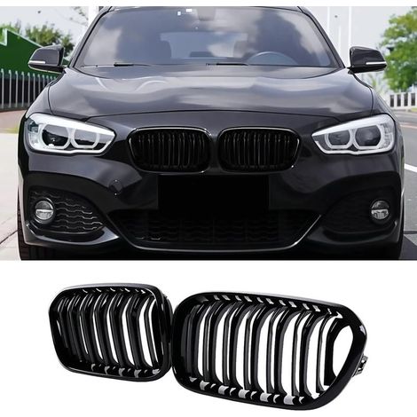 Radiator grille F20 F21 for BMW 1 Series F20 F21 2015 2016 2017 2018 Gloss Black Double Slats (For 1 Series F20 2015-2018) (1/5)