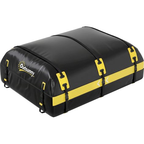 Outsunny Car Roof Bag, 21 Cubic Feet Waterproof Car Roof Box, Yellow