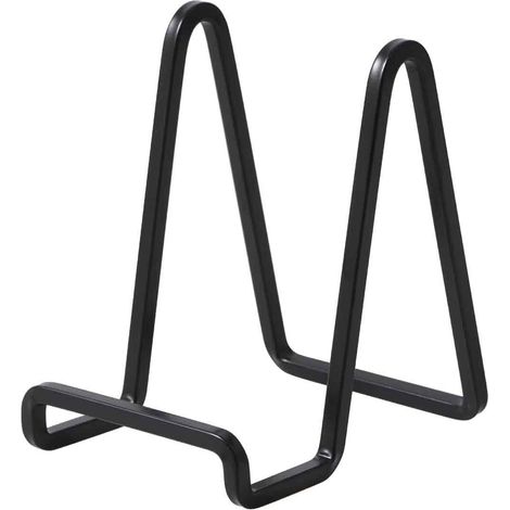 Chevalet Métallique - Support Pour Assiettes Décoratives Livres Plaques Cartes - Noir - Hauteur 11,4 cm et 15,2 cm - Lot de 2