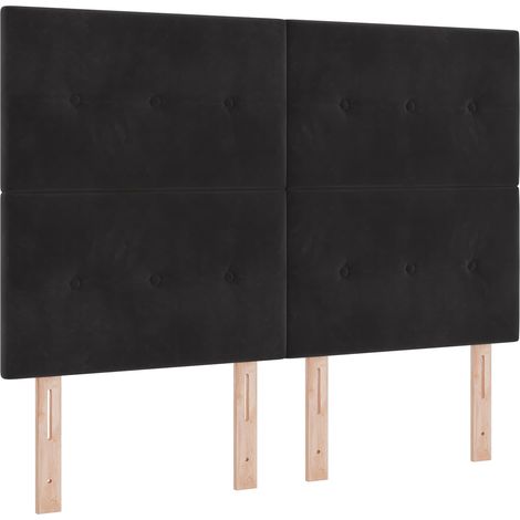 Maison Exclusive - Tête de lit LED avec bandes LED Noir 144 cm Velours