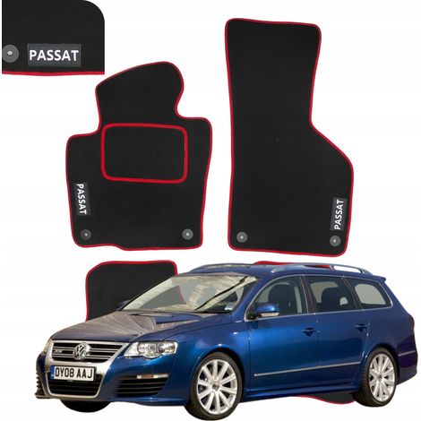Velours-Fußmatten für VW Passat B6 2005-2010, Scheibenwischer HAFT R