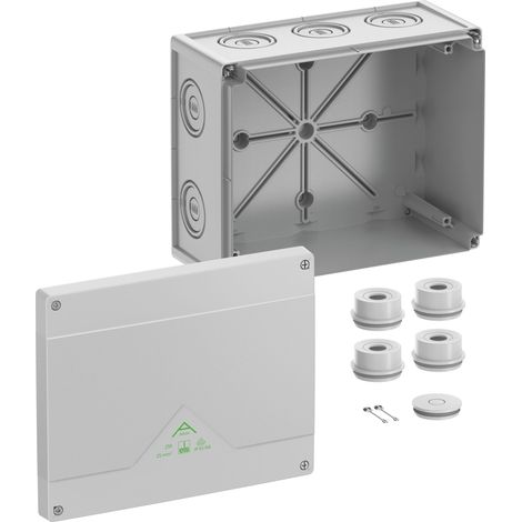 Spelsberg Abox 250-L Abzweigdose, Kabelabzweigkasten, Feuchtraumdose, IP55/IP66, 252 x 202 x 120 mm, 25 mm², für Innenbereich und geschützten Außenbereich