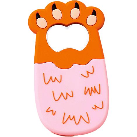 1 ouvre-bouteille magnétique, forme griffe de chat, silicone et métal, pour réfrigérateur, bar, cuisine (1/5)