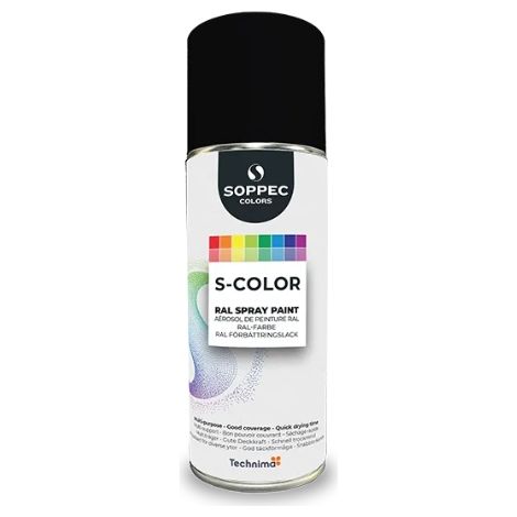 Peinture S-COLOR Noir foncé 400ML RAL9005 MAT - SOPPEC - 424140