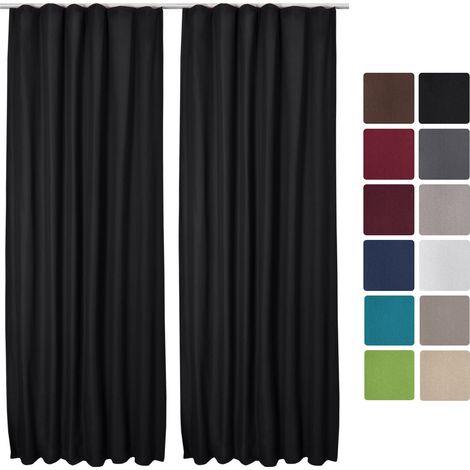 Beautissu – Lot de 2 rideaux thermiques occultants 140x245cm – Tissu lourd 210g/m² – Protection chaleur et froid – 90% d'opacité
