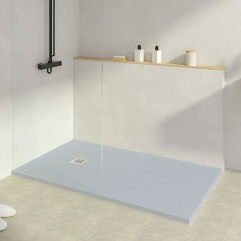 KOES - Piatto Doccia in Resina Serie INDO – 120x160 – Blu nebbioso RAL 7035 (1/5)
