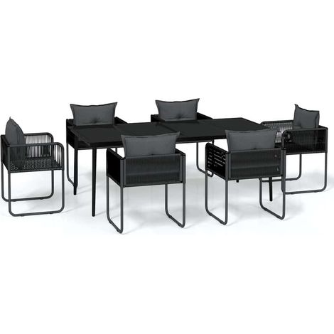 Maison Exclusive - Set da Pranzo da Giardino 7 pz Nero (1/5)