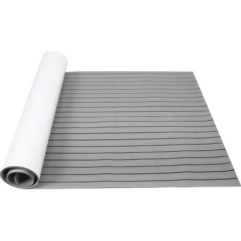 Tapis de sol EVA 120x240cm antidérapant, adhésif autocollant pour pont de bateau yacht marine, décoration gris noir (1/5)