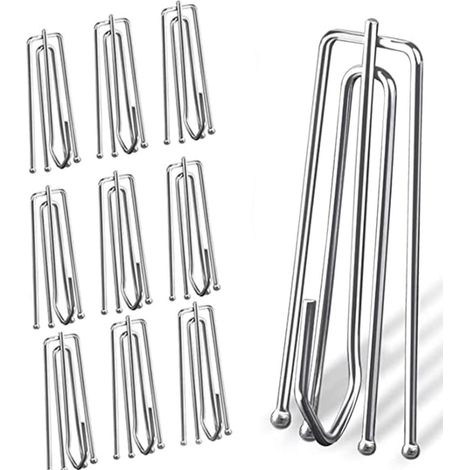 100 pieces of stainless steel curtain pleat hooks, curtain pleat tape hooks, four-pronged pleat clips, bathroom hooks, and curtain clips. (1/5)