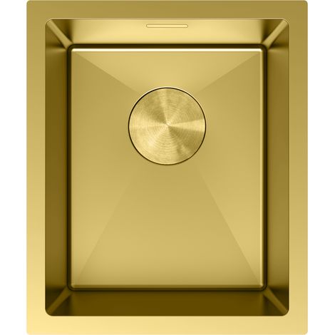 Mexen Trixo Edelstahlspüle 1-beckig 370 x 440 mm, gold - 6412371000-55 (1/5)