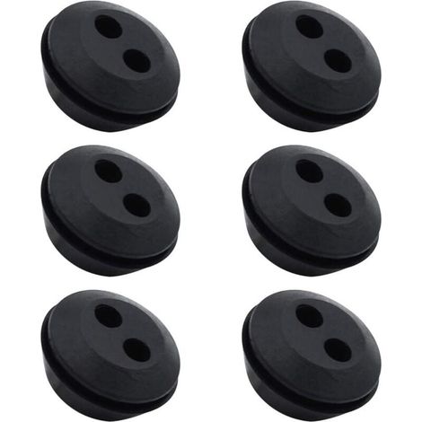 Lot de 6 Bouchon de Tuyau de Carburant Joint de Réservoir Caoutchouc 2 Trous Passe durite passe Durite Reservoir Debroussailleuse Accessoires (1/4)
