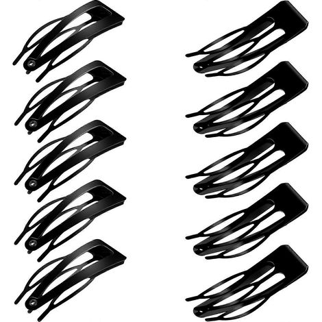 24 Pieces Double Grip Hair Clips Metal Snap Hair Clips Women Hair Barrettes for Hair Making, Salon Supplies (Black) (1/5)