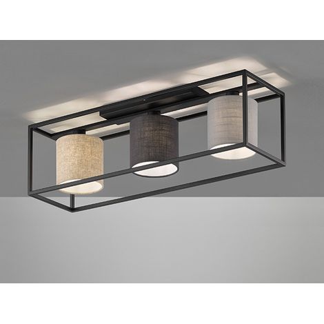 Deckenleuchte ISKO 3-flammig Stoffschirme mehrfarbig, Breite 70cm (1/5)