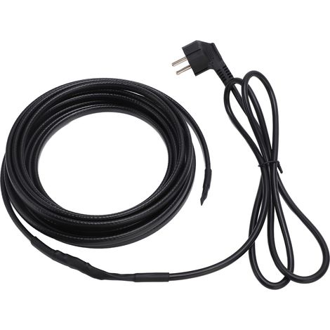 Câble chauffant pour tuyau, ruban chauffant de 5 mètres, autorégulé, avec prise pour l'hiver (prise européenne 220 V). (1/5)