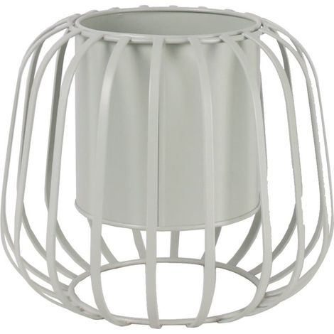 TrendLine Pflanztopf Metall Ø 23,5 x 19,5 cm weiß Ãœbertopf