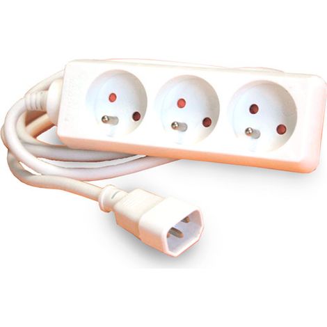 Infosec - Adaptateur IEC-C14 / 3 prises FR