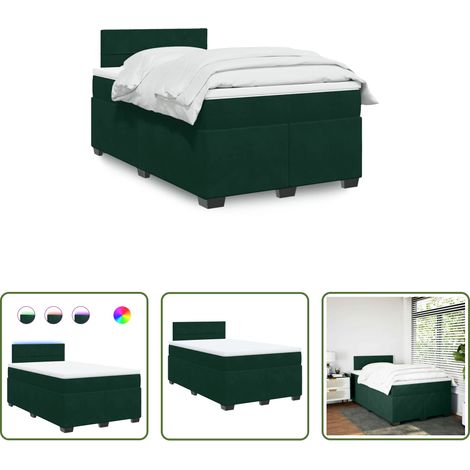 Matratze - Boxspringbett mit Matratze Dunkelgrün 120x190 cm Samt (1/5)