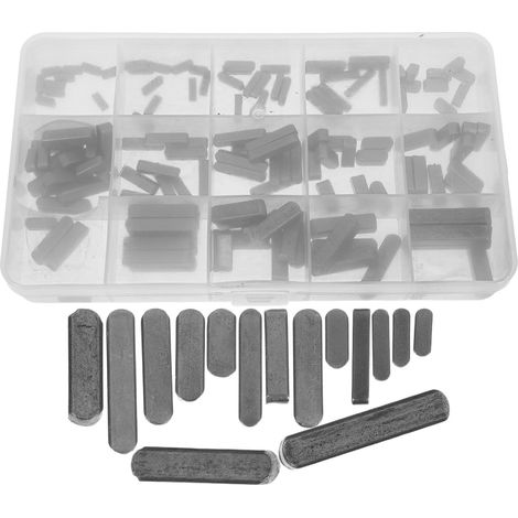 Jeu de 140 clavettes Woodruff, clavette à extrémité Ronde en Acier Inoxydable pour Arbres de Transmission parallèles, Assortiment de 15 Tailles pour la réparation de Machines et de