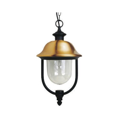 Lampada Lanterna A Catena Da Giardino Mod. Verona Copertura Ramata H.47cm. (1/2)