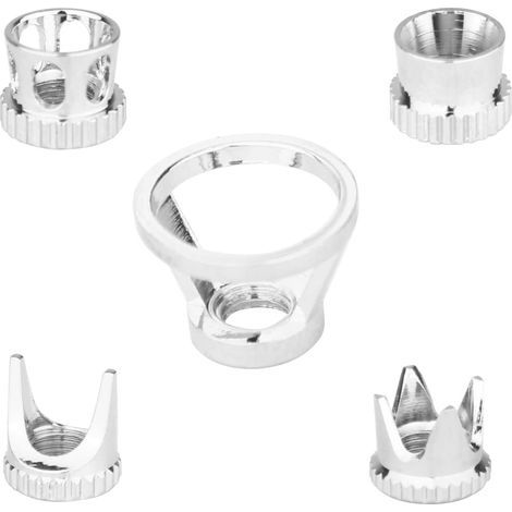 5pcs Universal air Brush Needle cap remplacement pour différents effets de pulvérisation-Chrom (1/5)