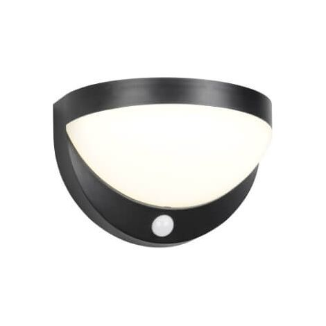 Applique murale extérieure solaire hybride COBRE RL demi-lune LED 8W noire détecteur PIR IP44 (1/3)