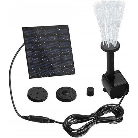 Pair Vtizikl Fontaine solaire - Pompe solaire pour bain d'oiseaux - Fontaine solaire flottante sur pied avec panneau - Fontaine à eau solaire de 1,2 W pour décoration de jardin, étang et piscine