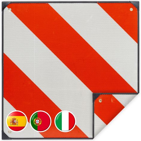 Panel de advertencia metálico 60 x 40 cm para carga excesiva diseño reglamentario en aluminio blanco 130007680