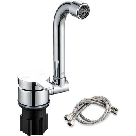 Folding kitchen faucet, 360-degree rotating sink faucet, one-hand hot and cold water mixer tap, copper faucet for boats and RVs (1/5)