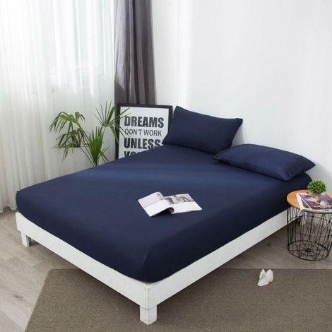 Alèse de matelas imperméable 160x200x30cm, sur-matelas respirant,Bleu (1/4)