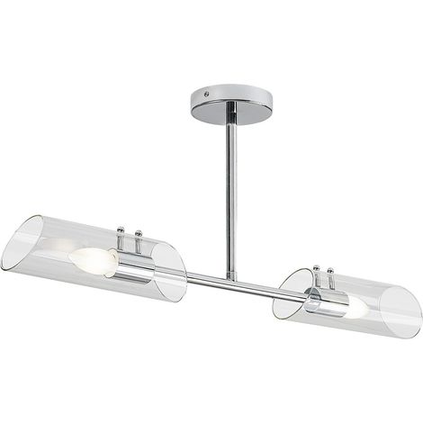 Plafonnier sdb chromé 2 verres cyl. 2xE14 IP44 Rabalux (1/5)