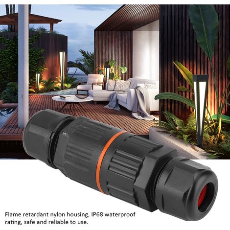 Caja de conexiones impermeable IP68, conector rápido sin herramientas, color negro - Ignífuga para cables eléctricos y lámparas de exterior (1/5)