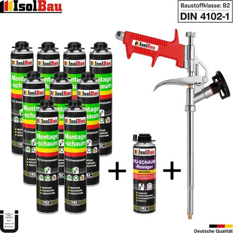 Montageschaum Bauschaum Pistolenschaum 750 ml SET PU-Reiniger Schaumpistole B2 (1/5)
