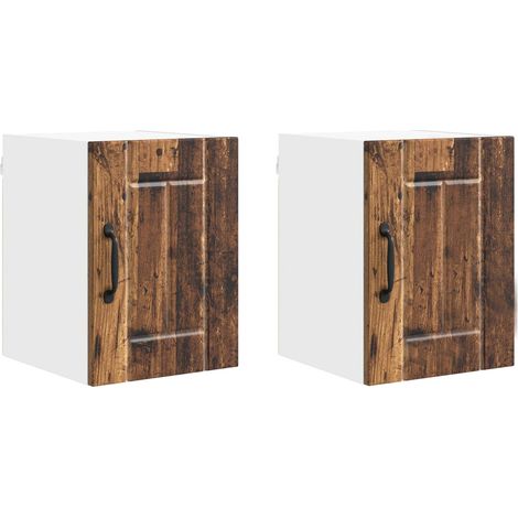 Maison Exclusive - Armadietto a muro LUCCA 2 pz Legno antico Legno ingegnerizzato (1/5)