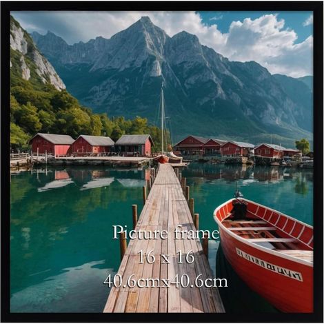 Bilderrahmen Fotorahmen Quadrat Foto Wand 40x40cm Schwarz (1/5)
