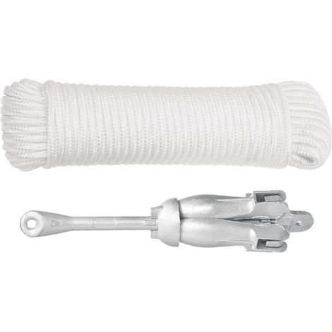 Ancre pliable avec corde argenté 3,2 kg fer malléable (1/5)