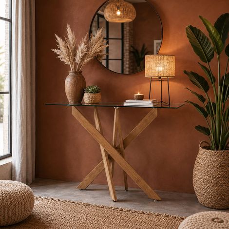 Console - HOME DECO FACTORY - Heritage - En Verre - Marron (1/5)