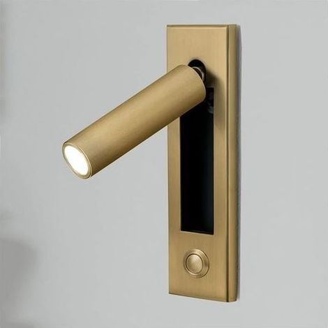 Wandleuchte, moderne Wandleuchte, LED-Wandleuchte für den Innenbereich, Einbau-Leseleuchte mit Druckknopf für den Nachttisch (gold) (1/5)
