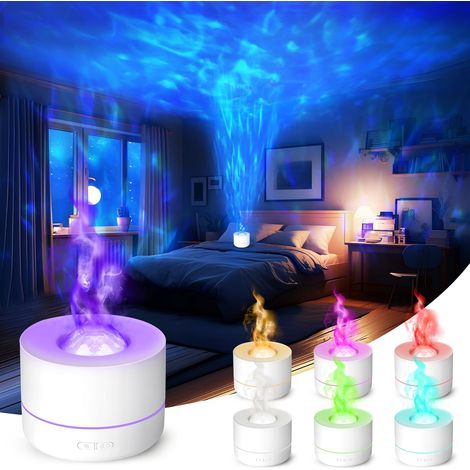 Diffusore di oli essenziali Charmofun, diffusore di fragranze per la casa con proiezione LED a 7 colori, lampada diffusore per camera da letto, soggiorno, ufficio (bianco)