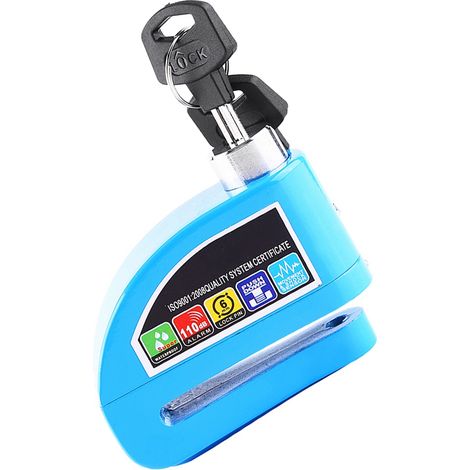 Système d'alarme antivol bleu pour freins à disque de moto, scooter et vélo (1/5)