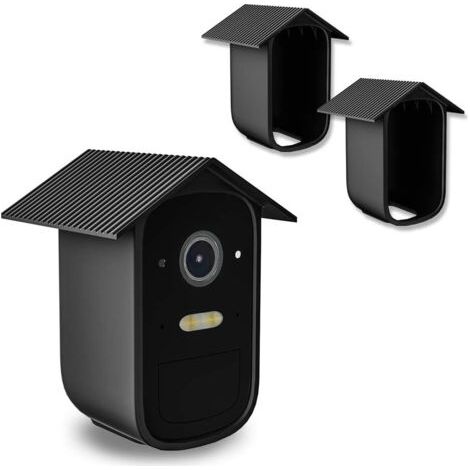 QORVA-Lot de 2 étuis en silicone compatibles avec le système de caméra de sécurité domestique EufyCam 2C/2C Pro - Étanches, souples (caméra non incluse) Étui en silicone léger et durable pour caméra E (1/5)