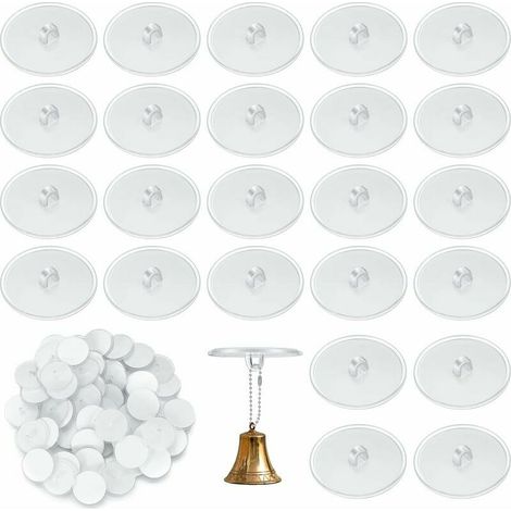 Crochet Adhésif Plafond - 60 Pièces - Diamètre 3 cm - Pour Décor Léger Cuisine Salle De Bain Chambre - Fixation Sans Perçage Sur Surface Lisse (1/5)