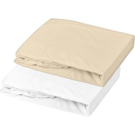 Domiva Draps-housses ajustables blanc et cailloux 60x120 cm (1/2)