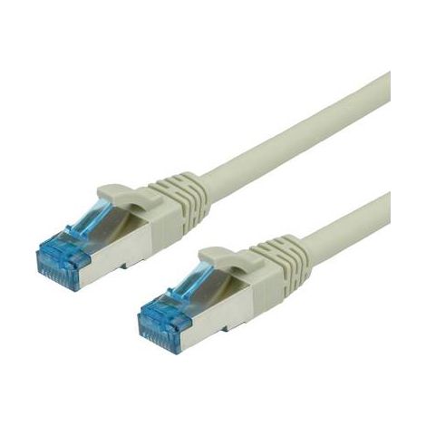 Value 21.99.0864 RJ45 Câble réseau, câble patch CAT 6a S/FTP 0.30 m gris sans halogène, avec cliquet (1/2)