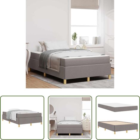 vidaXL Stoffbett - Bettrahmen mit Matratze Taupe 120 x 190 cm Stoff (1/5)