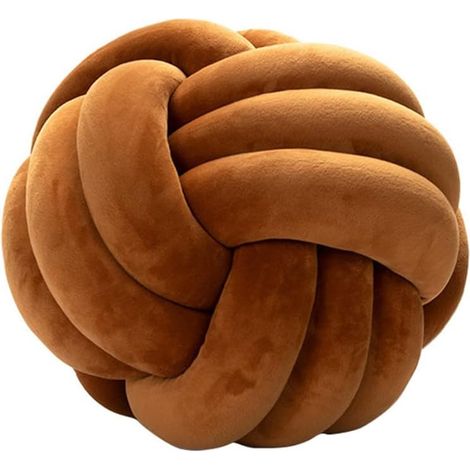 1 Coussin Rond Nœud, Diamètre 28 Cm Velours Cristal Rembourrage Coton PP Décoration Chambre Enfant Salon